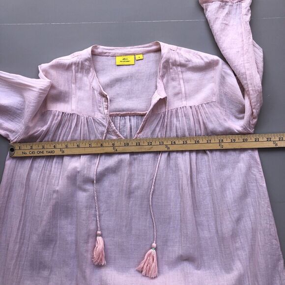 Roberta Roller Rabbit Women Small Tunic Fringe Coverup Shirt Serafina Pink Boho - Picture 9 of 14